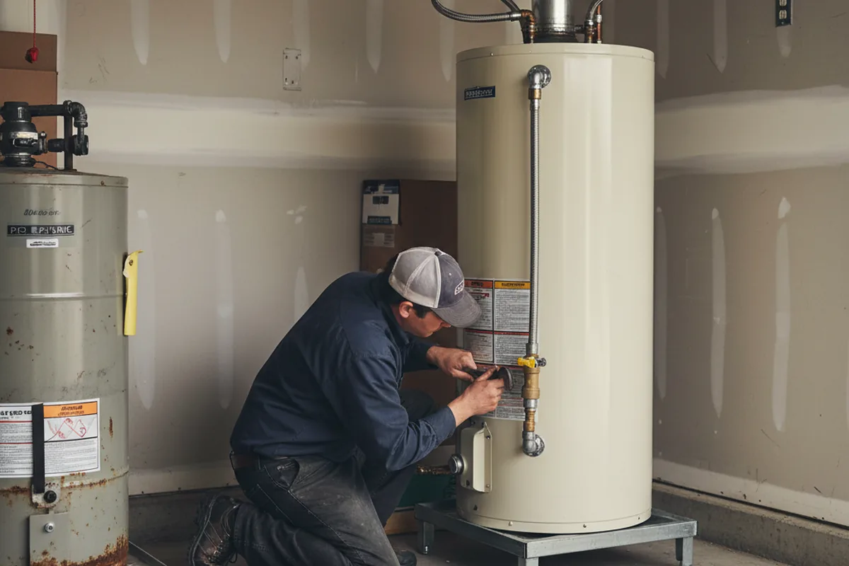 Water heater and shutoff valve replacement in Goodview