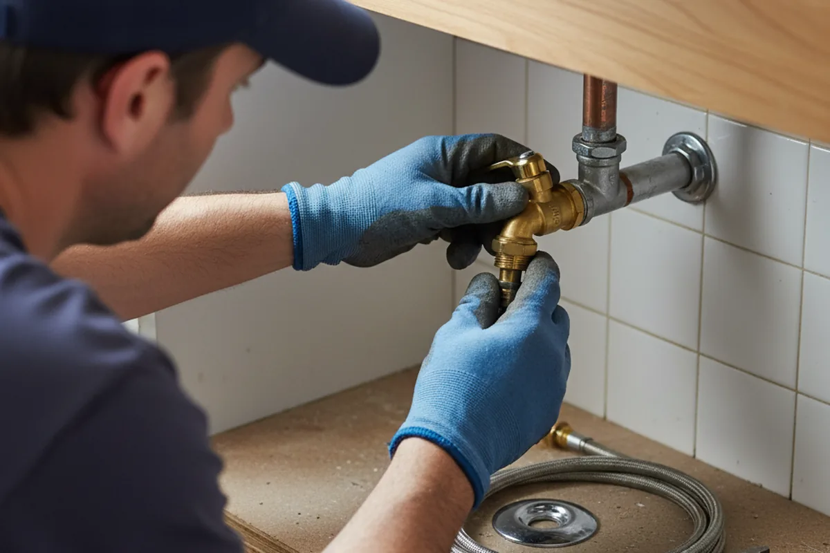 Shutoff valve and fitting work during Emergency Plumbing in Goodview